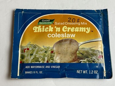 1970's GOOD SEASONS Thick & Creamy Coleslaw Dressing Mix Pack TV movie prop | eBay 1970's GOOD SEASONS Thick & Creamy Coleslaw Dressing Mix Pack TV movie prop | eBay