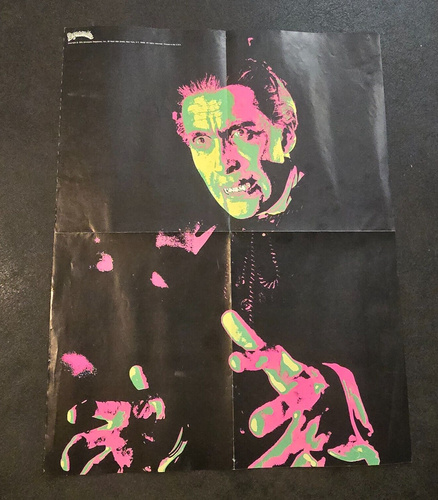 Vintage 1975 Christopher Lee as Dracula 3D Black Light Poster Dynamite Magazine