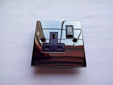 Image of JAC Single Switched Socket 1 Gang Black Nickel 13 Amp 3pin Electrical 1G GET