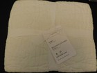 New Pottery Barn Belgian Flax Linen Quilted Handcrafted Euro Shams S/2 Ivory