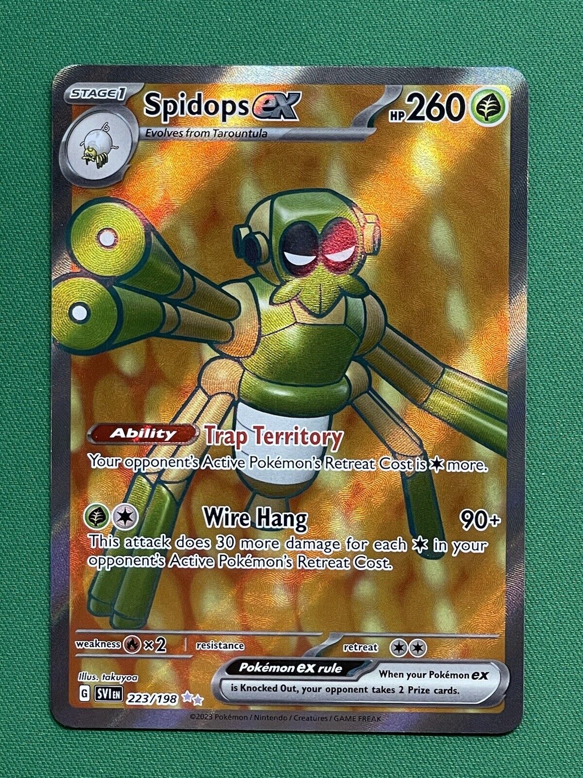 POKEMON TCG SCARLET AND VIOLET SPIDOPS EX 019& 223/198- Ultra Rare Full Art  NM.