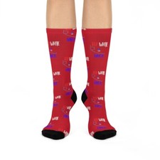Red White and Bougie, Red white and blue, July 4th bang, Cushioned Crew Socks