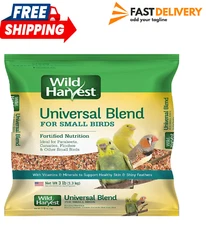 Wild Harvest Universal Blend For Small Birds 3 Pounds, Foritified Nutrition.