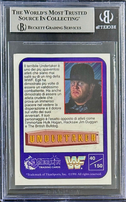 The Undertaker Signed 1991 Merlin WWF Italian RC Card #40 Beckett
