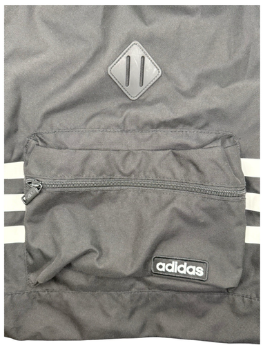 Adidas BookBag Backpack Black and White Gym Bag Work Out Draw String 2 Pockets - Picture 2 of 9