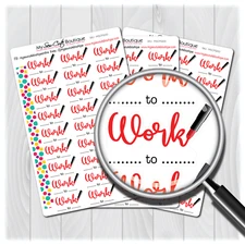Work Planner Stickers for Diary Calendars, Journals and Scrapbooking