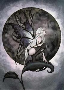 Amy Brown A Dark Moon Fairy Fantasy Greetings Card Tree Free Artist Print Ebay