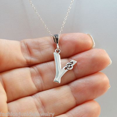 Celtic Initial Letter Y Necklace - 925 Sterling Silver - Celtic Knot Initial 