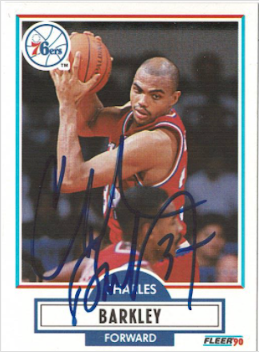 Charles Barkley 1990-91 Fleer NBA Basketball Auto Signed Vintage