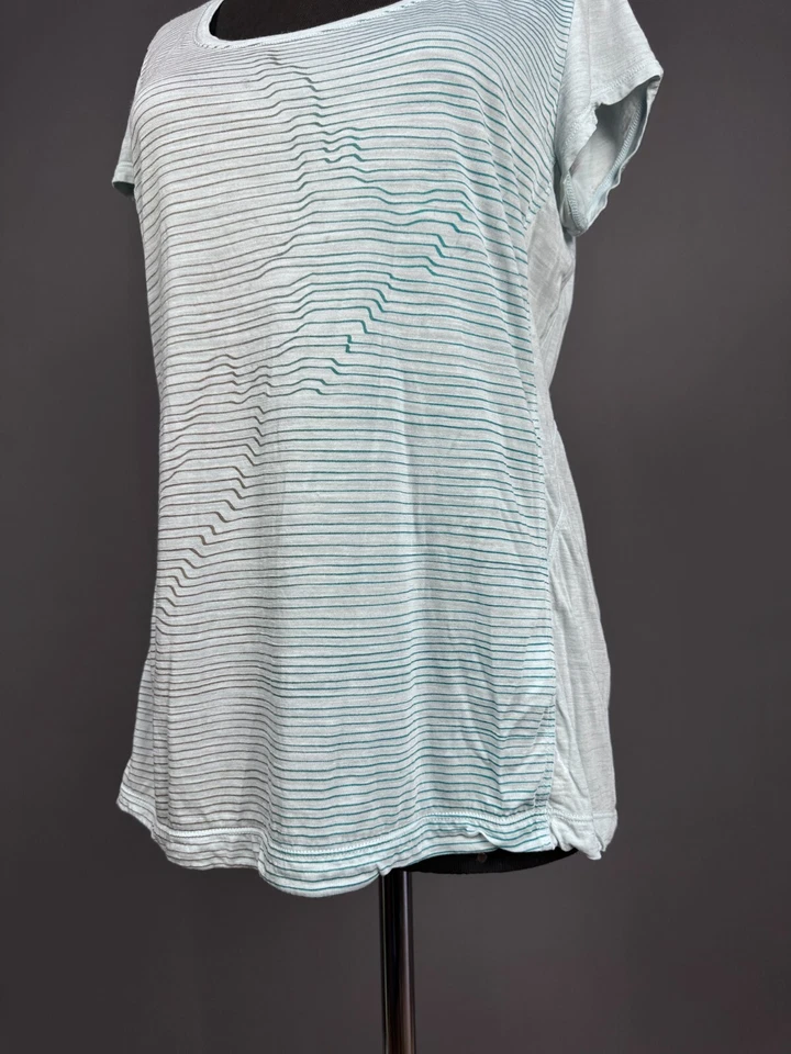 Camiseta Icebreaker Cool-Lite Azul Lana Merino Rayas Manga Corta Exterior Talla S Foto 3 de 4