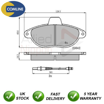 Brake Pads Set Front Rear Allied Nippon Fits Expert Dispatch Scudo