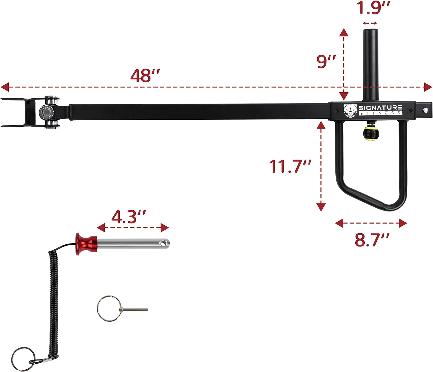 Adjustable Lever Arms, Rated 600 LB per Arm, Fits 2'' X 2'', 3'' X 2