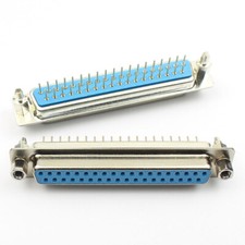 20Pcs D-SUB 37 Round Pin Female Straight Through Hole Connector 2 Row Set Screw