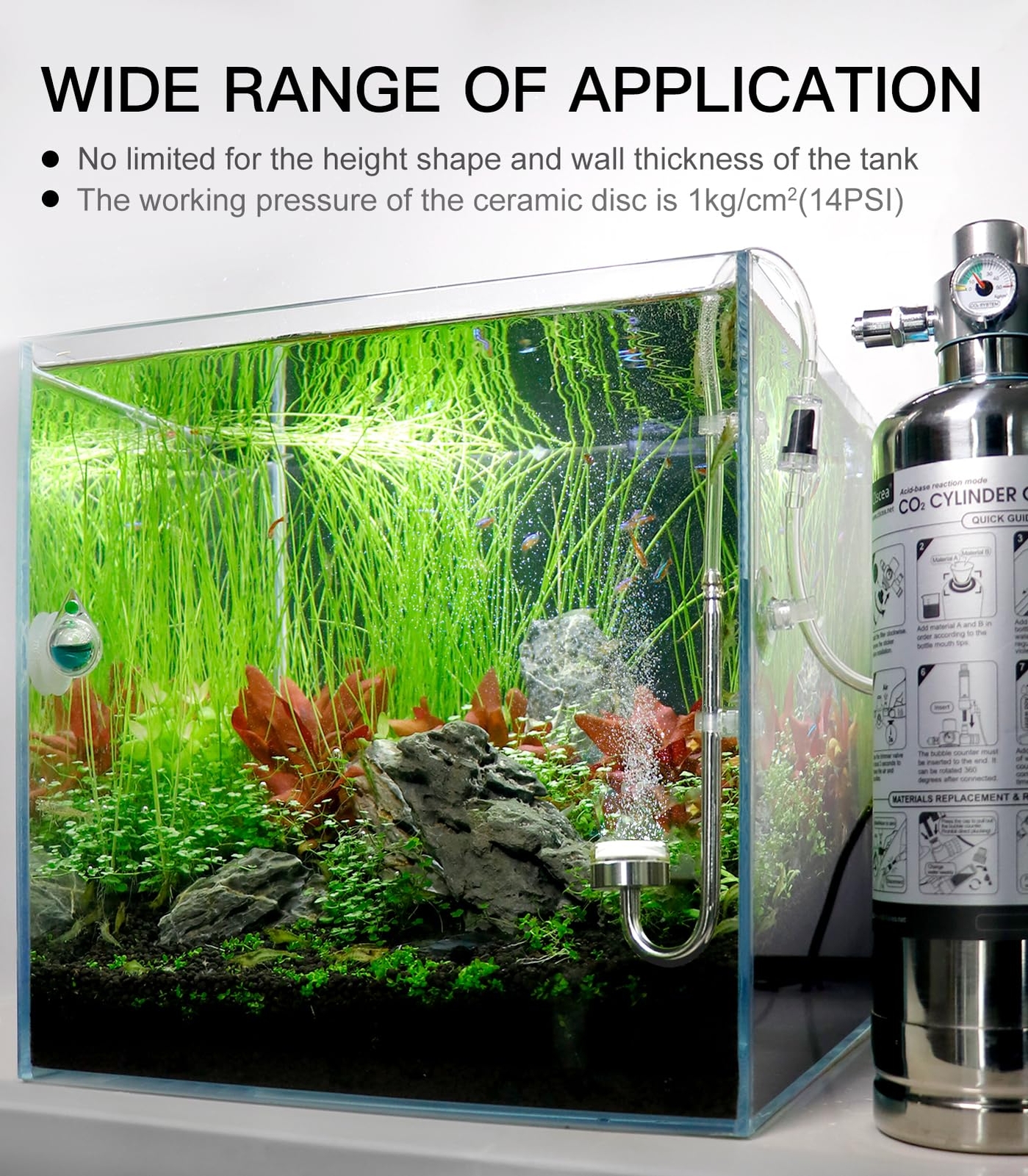 SUS 304 Stainless Steel CO2 Diffuser for Aquarium Plant CO2 AtomizerS