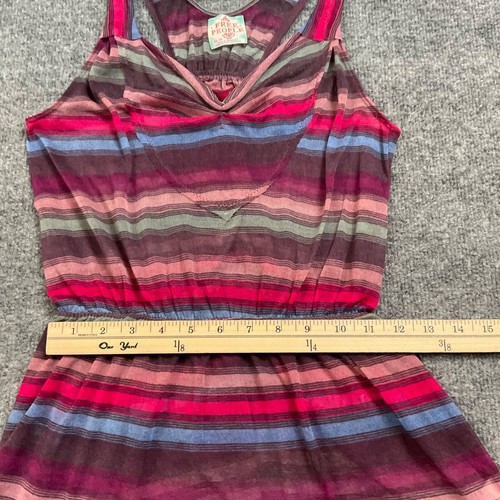 Free People Blouse Womens size XS Striped S Red Striped Casual Boho - Picture 6 of 11