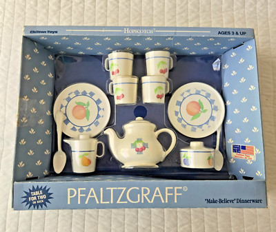 Vintage Pfaltzgraff Chilton Toys Children s Tea Set Dinnerware In Box