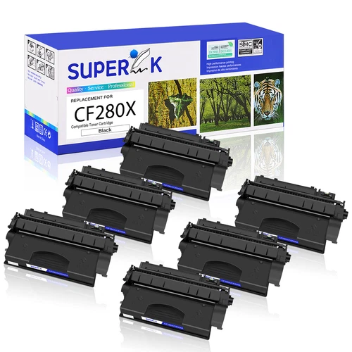 6PK Black CF280X 80X Toner for HP Laserjet Pro 400 M401a M401n d M401dn M401dw