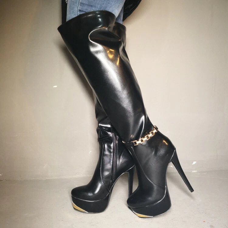 Platform high heel boots hotsell