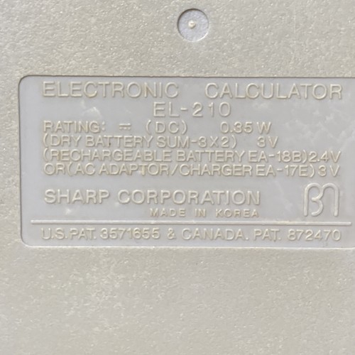 Vintage anni '80 SHARP EL-210 CALCOLATRICE ELETTRONICA DISPLAY LED - Foto 6 di 8