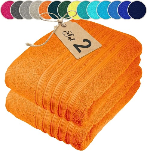 2x Large Bath Sheets 100% Egyptian Cotton Soft Big Size Jumbo Bath Towels 500GSM - Picture 3 of 38