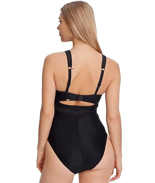 Panache NOIR Onyx Chic Moulded Plunge One Piece Swimsuit, US 38I, UK 38G - Bild 3 von 4