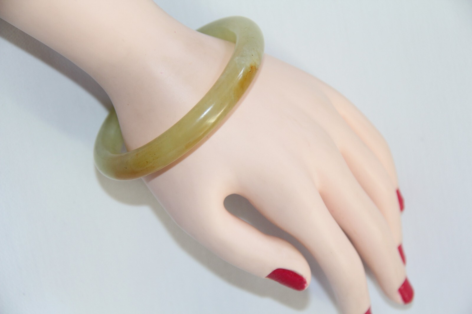 Solid Jade Varicolored Round Bangle Bracelet. Gor… - image 1