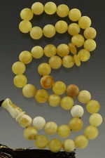 White Islamic 45 Round Prayer Beads 13mm BALTIC AMBER TASBIH 57.5g 180719-1