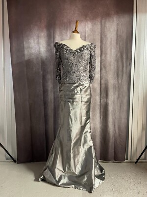 Ian Stuart Kleid für besondere Seide Anlässe/Abend, Stahl, Größe US8/UK10