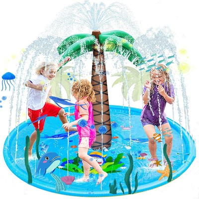 Inflatable Coconut Outdoor Game Mat Sprinkler Palm Courtyard Water