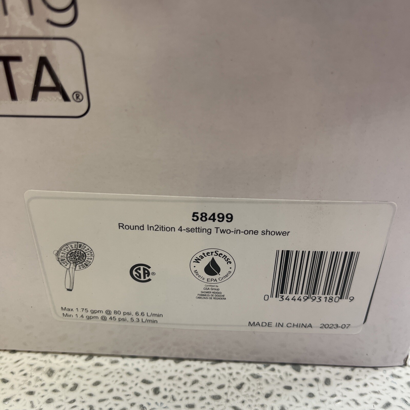 Delta 58499 Universal Showering Components 1.75 GPM Multi Function Shower Head