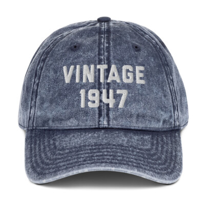 VINTAGE 1947 Cotton Twill Dad Hat Cap birthday classic gift present father's day
