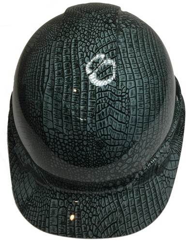 Hydro Dipped Hard Hat Ridgeline Cap Style Custom Slate Gray Gator Skin - Picture 4 of 4
