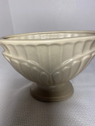 Vintage Haeger Beige Oval pedestal planter