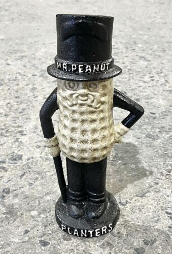Mr. Peanut Planters Peanuts Cast Iron 10.5” Tall Coin Bank