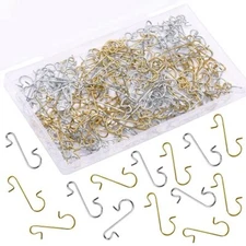 SEPGLITTER 240Pcs Christmas Ornament Hooks Halloween Metal Wire Gold and Silver