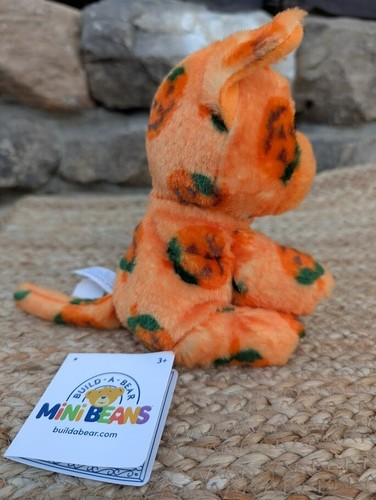 2024 Build A Bear 5" Mini Beans Pumpkin Kitty Halloween Stuffed Animal EYEPATCH - Picture 8 of 8