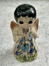 Vintage Tonala Mexico Pottery Folk Art. Angel Figurine Signed and Numbered 6-1/4
