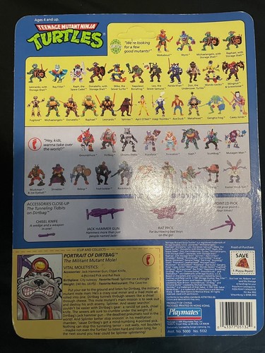 TMNT Dirtbag 1991 Teenage Mutant Ninja Turtles Playmates Figure Good Condition - Picture 2 of 2