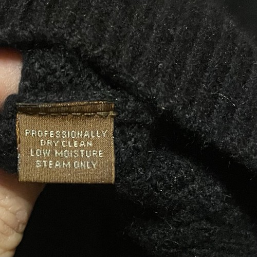 Tasso Elba Size M Mix Viscose Wool Angora Cashmere Sweater Black Cable Knit - Picture 4 of 4