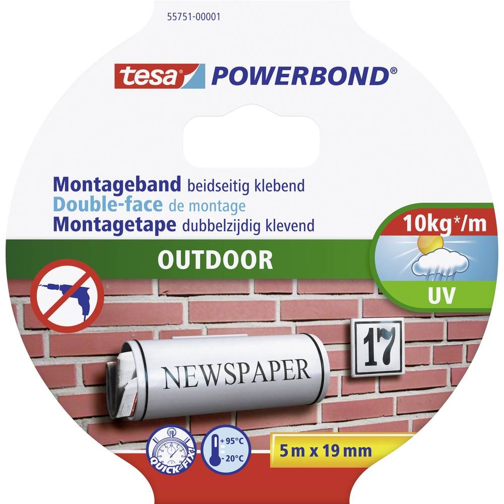 Ruban de montage tesa Powerbond adhésif double face noir 5m x 19mm