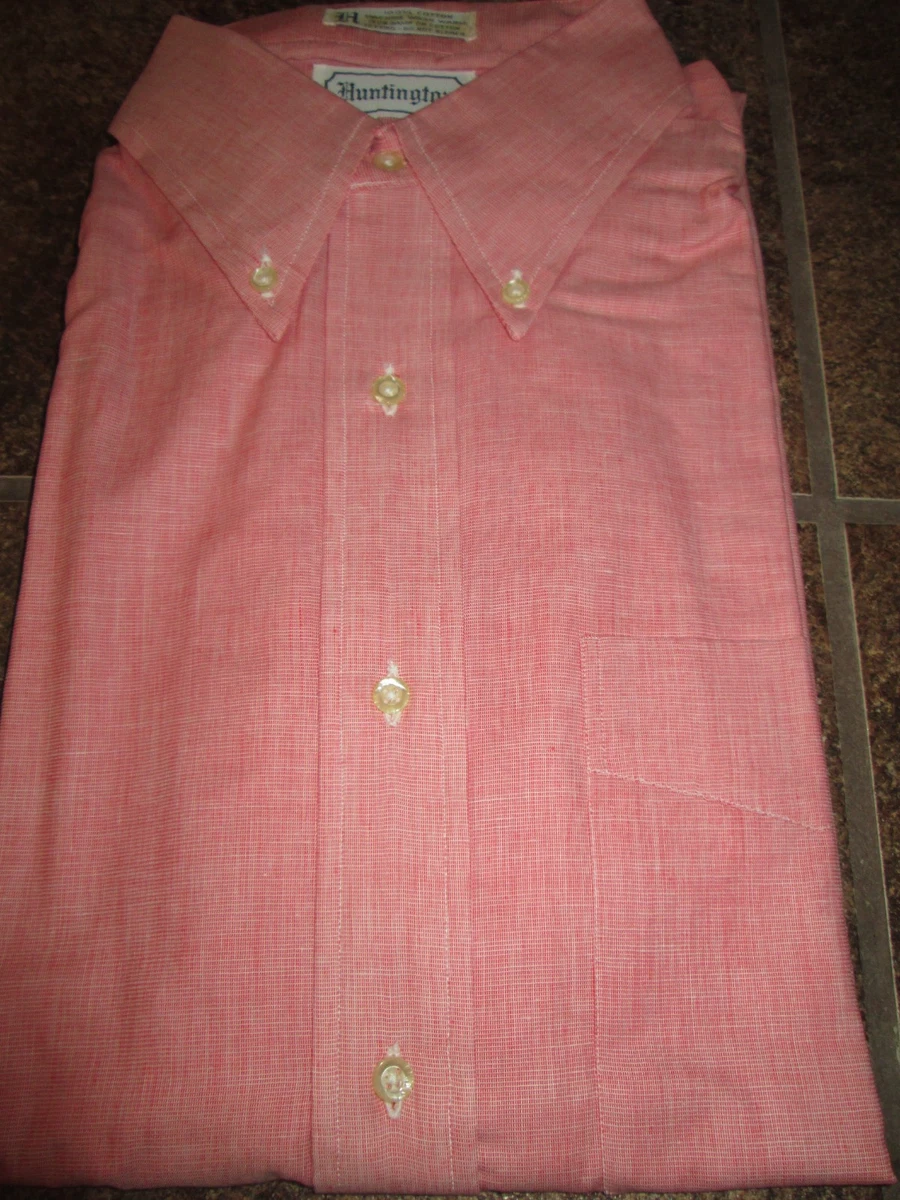huntington dress shirts Deadstock HUNTINGTON White Pinpoint Oxford Cloth Dress Shirt | 17 - 36 | Made in USA