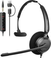 USB Headset with Microphone for PC, Computer Headset with Microphone Noise Cance