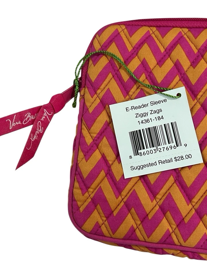 Nuevo VERA BRADLEY Tablet E-Reader Funda Estuche Cremallera Alrededor Nuevo con Etiquetas "Ziggy Zags" 9x7 Foto 3 de 4