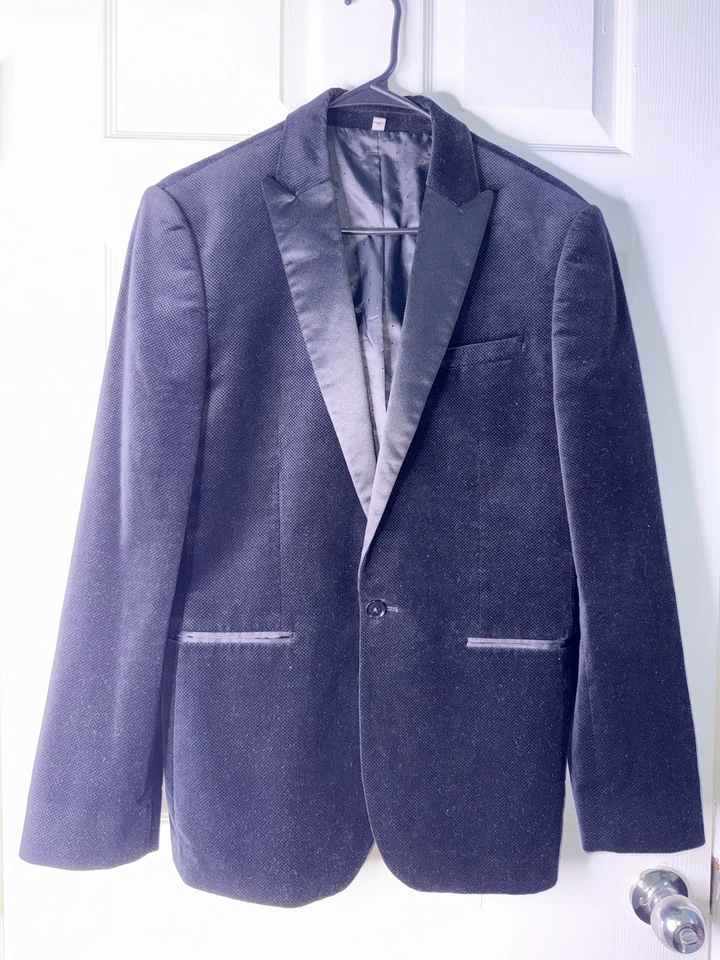 Blazer ajustado Express Photographer para hombre talla 38TERCIOPELO REGULAR NEGRO Foto 2 de 4