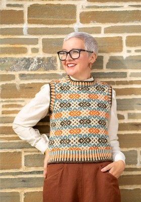 STRICKMUSTER PAPIER KOPIE DESIGNER FAIRISLE WESTE STEEKS 32-60'' BRUSTUMFANG 1268J