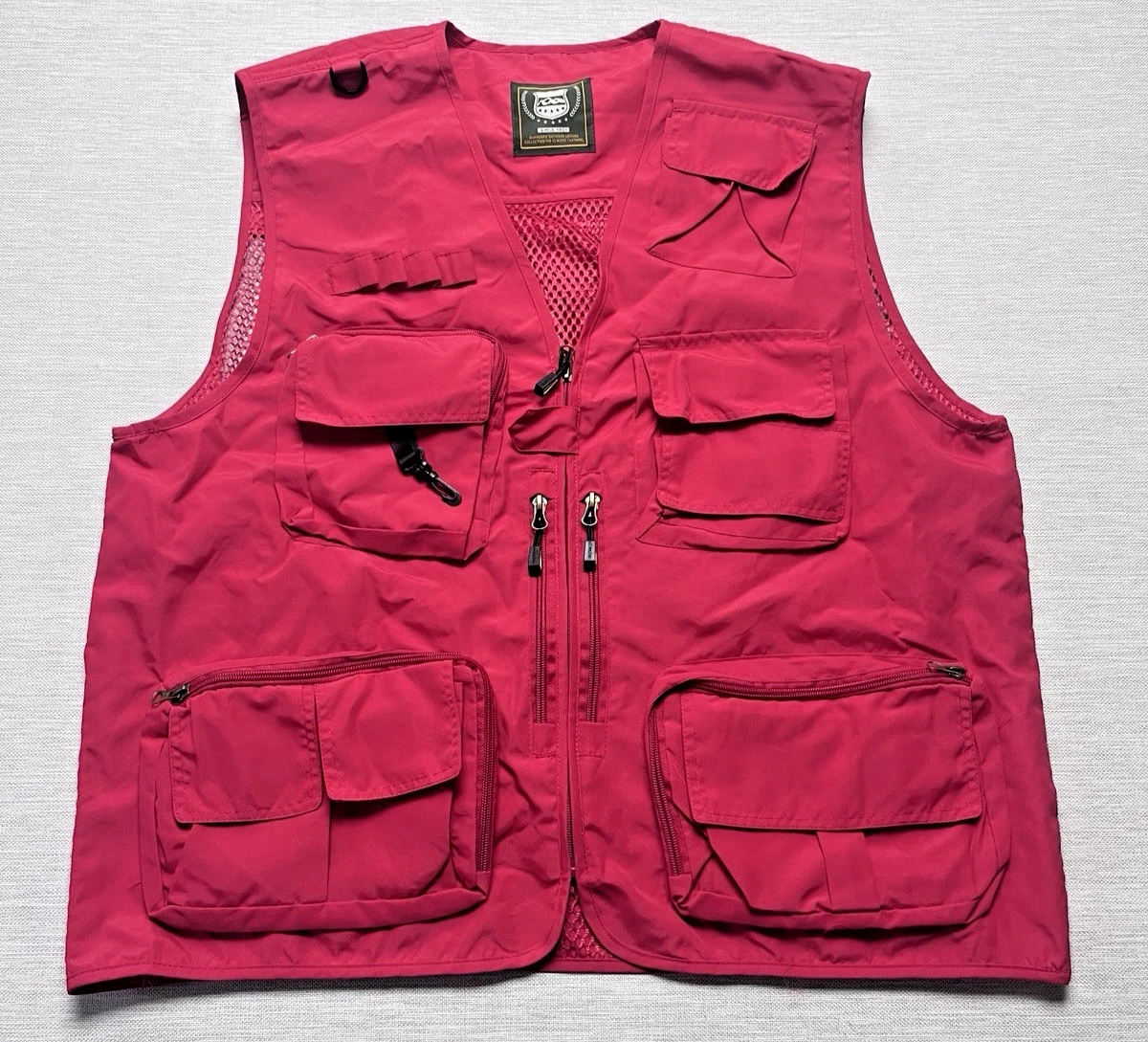 Aksads Outdoor Fishing Hunting Vest Mesh Lined Lightweight RED size XL