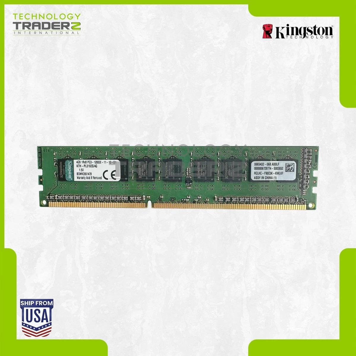 Kingston DDR3 SDRAM Network Server 4 GB Capacity per Module Memory