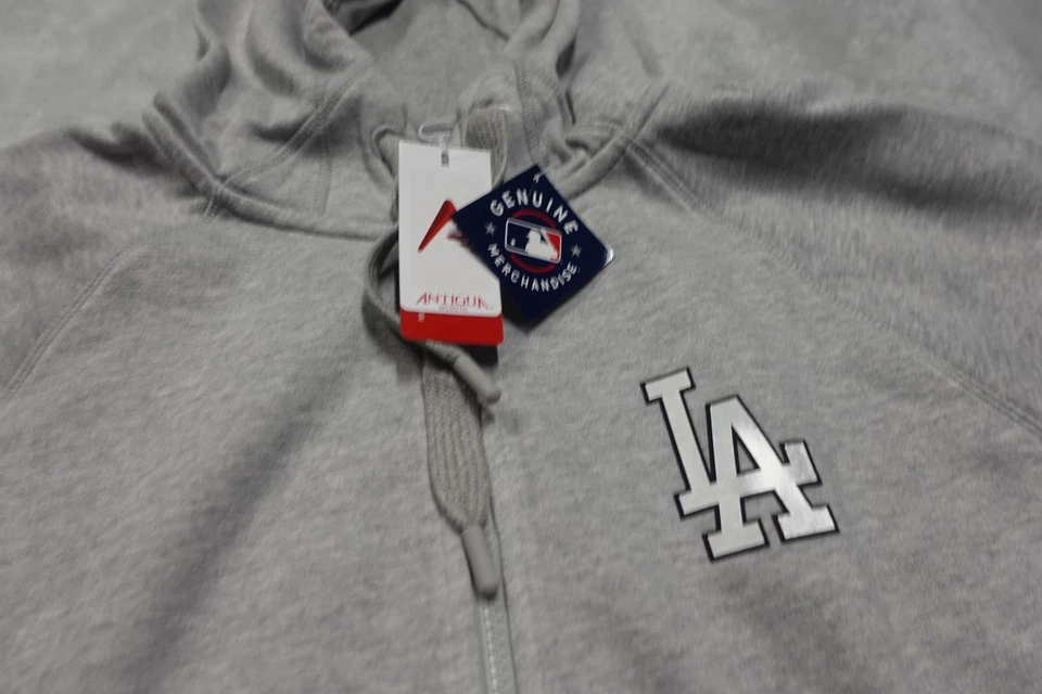 NWT Antigua Women's XL Los Angeles Dodgers Gray Victory Full-Zip Hoodie - Image 2 of 4
