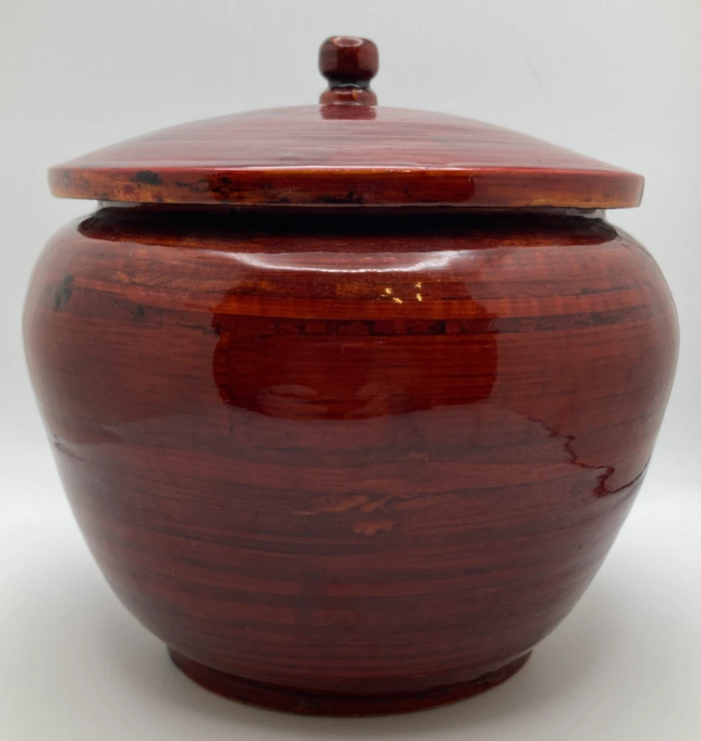 4" Lifestyles by Sixtrees, Bamboo & Wood Vase from Vietnam NEW