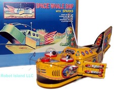 Robot Tin Toy Windup Space Whale St. John Marxu Toys a/k/a Yellow Submarine
